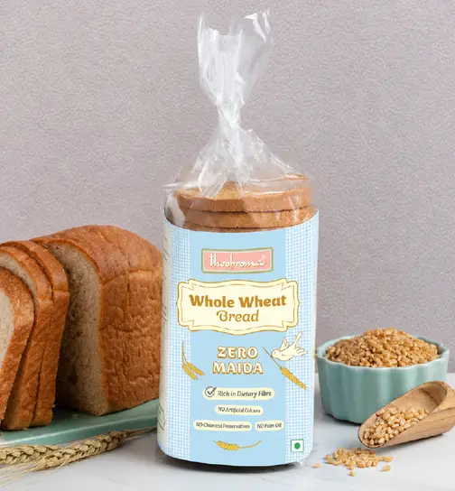 Theobroma Zero Maida 100% whole wheat bread (No Preservatives , No Palm Oil) 350 g