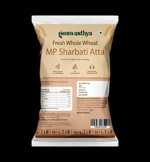 GoSwasthya Freshly Milled Sharbati Atta 1 kg
