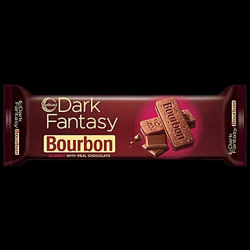 Sunfeast Dark Fantasy Bourbon Chocolate Cream Biscuits 120 g Pouch