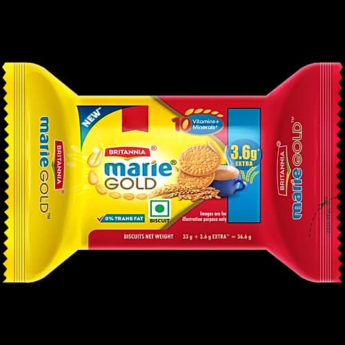 Britannia Marie Gold Biscuits Light Crisp Tea Time Snack No Trans Fat 39 g Pouch